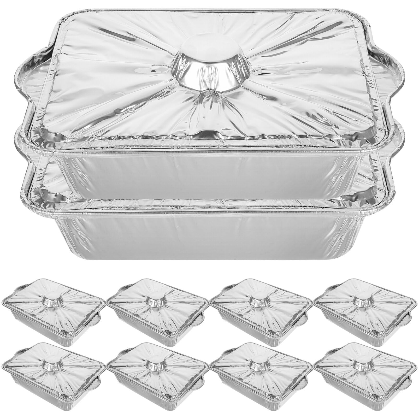 Amazon.co.jp: Frcolor 10個入 使い捨て鍋ト 蓋付き 2.5L 大容量